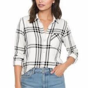 RAILS Hunter Plaid Button-Down Shirt White & Gray Size XXL